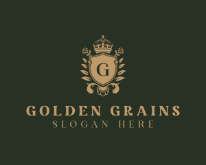 Golden Royal Shield logo design