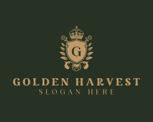 Golden Royal Shield logo design