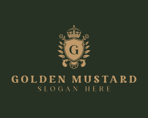 Golden Royal Shield logo design