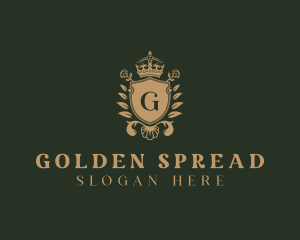 Golden Royal Shield logo design