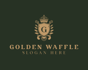 Golden Royal Shield logo design