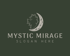 Mystic Moon Leaf logo design