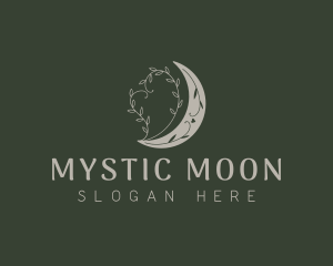 Mystic Moon Leaf logo design