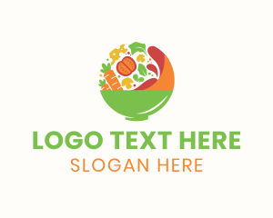 Vegetables - Yummy Food Bowl logo design