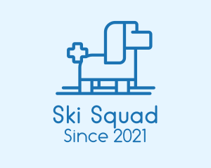 Dog Ski Cross Outline logo