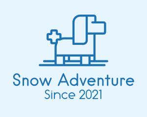 Dog Ski Cross Outline logo