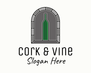 Wine Bottle Cellar logo design