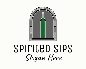 Wine Bottle Cellar logo design