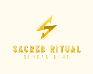 Lightning Bolt Letter S logo design