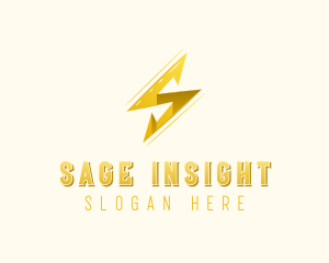 Lightning Bolt Letter S logo design