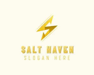 Lightning Bolt Letter S logo design