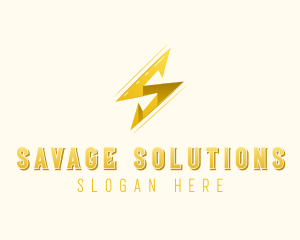 Lightning Bolt Letter S logo design