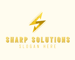 Lightning Bolt Letter S logo design