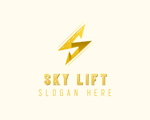 Lightning Bolt Letter S logo design