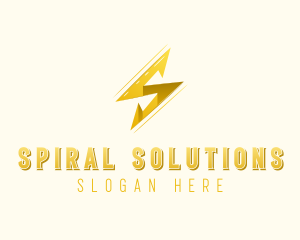 Lightning Bolt Letter S logo design