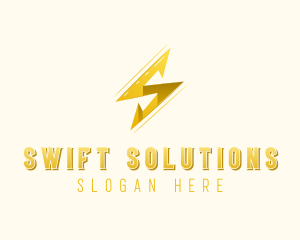 Lightning Bolt Letter S logo design