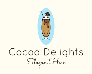 Chocolate Milkshake Frappe logo design