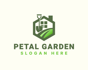 House Garden Shovel logo design