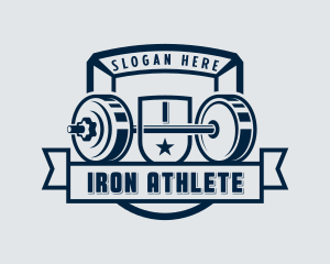 Bodybuilding Barbell Workout logo design