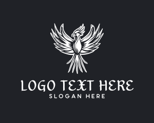Mythology Phoenix Bird logo