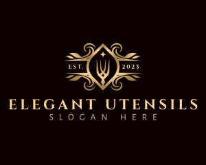 Luxury Fork Utensil logo design