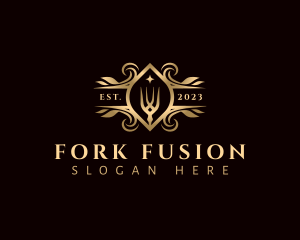 Luxury Fork Utensil logo design