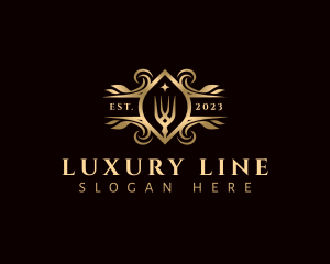 Luxury Fork Utensil logo design