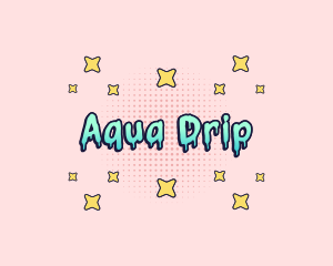 Cute Slime Drip Sparkle logo design