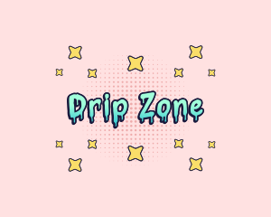 Cute Slime Drip Sparkle logo design