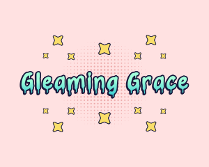 Cute Slime Drip Sparkle logo design