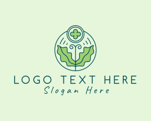 Organic Shamrock Clover Plant logo