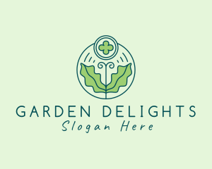 Organic Shamrock Clover Plant logo design