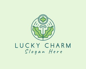 Organic Shamrock Clover Plant logo