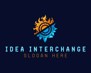 Ice Fire Gear HVAC logo design