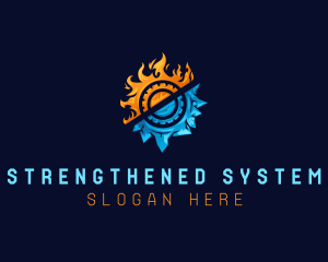 Ice Fire Gear HVAC logo design