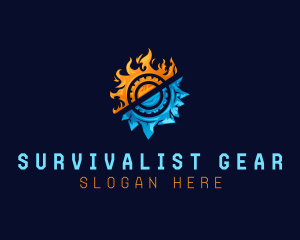 Ice Fire Gear HVAC logo design