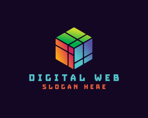 3D Digital Cube logo design