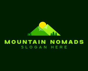 Mountain Peak Sunrise logo design