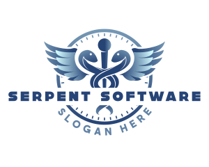 Medicinal Caduceus Serpent logo design