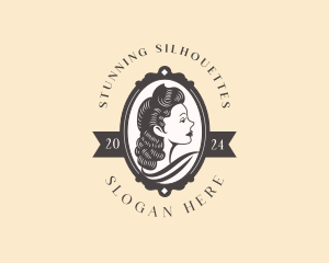 Retro Beauty Woman Portrait logo