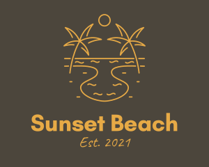 Tropical Lagoon Sunset logo design