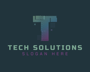 Modern Glitch Letter T logo