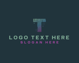 Modern Glitch Letter T logo