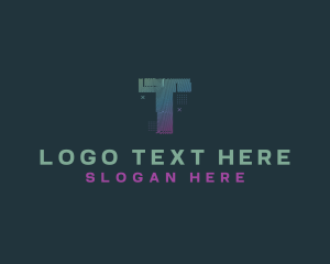 Modern Glitch Letter T Logo