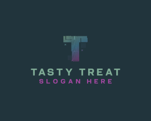 Modern Glitch Letter T logo design