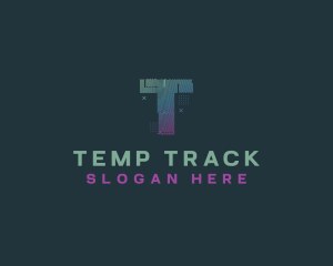 Modern Glitch Letter T logo design