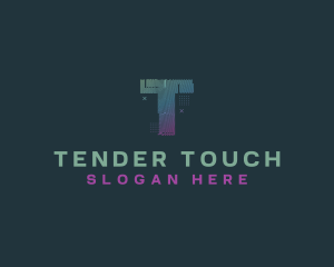 Modern Glitch Letter T logo design