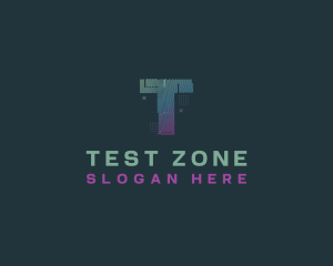 Modern Glitch Letter T logo design