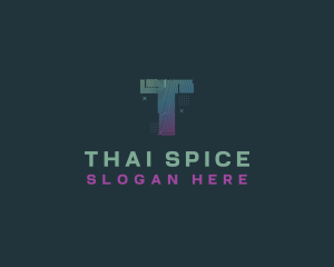 Modern Glitch Letter T logo design