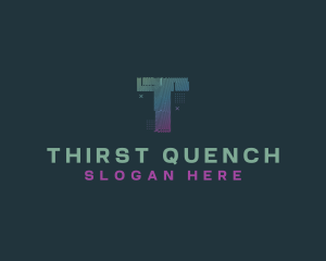 Modern Glitch Letter T logo design